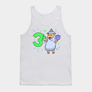 I am 3 with sheep - girl birthday 3 years old Tank Top